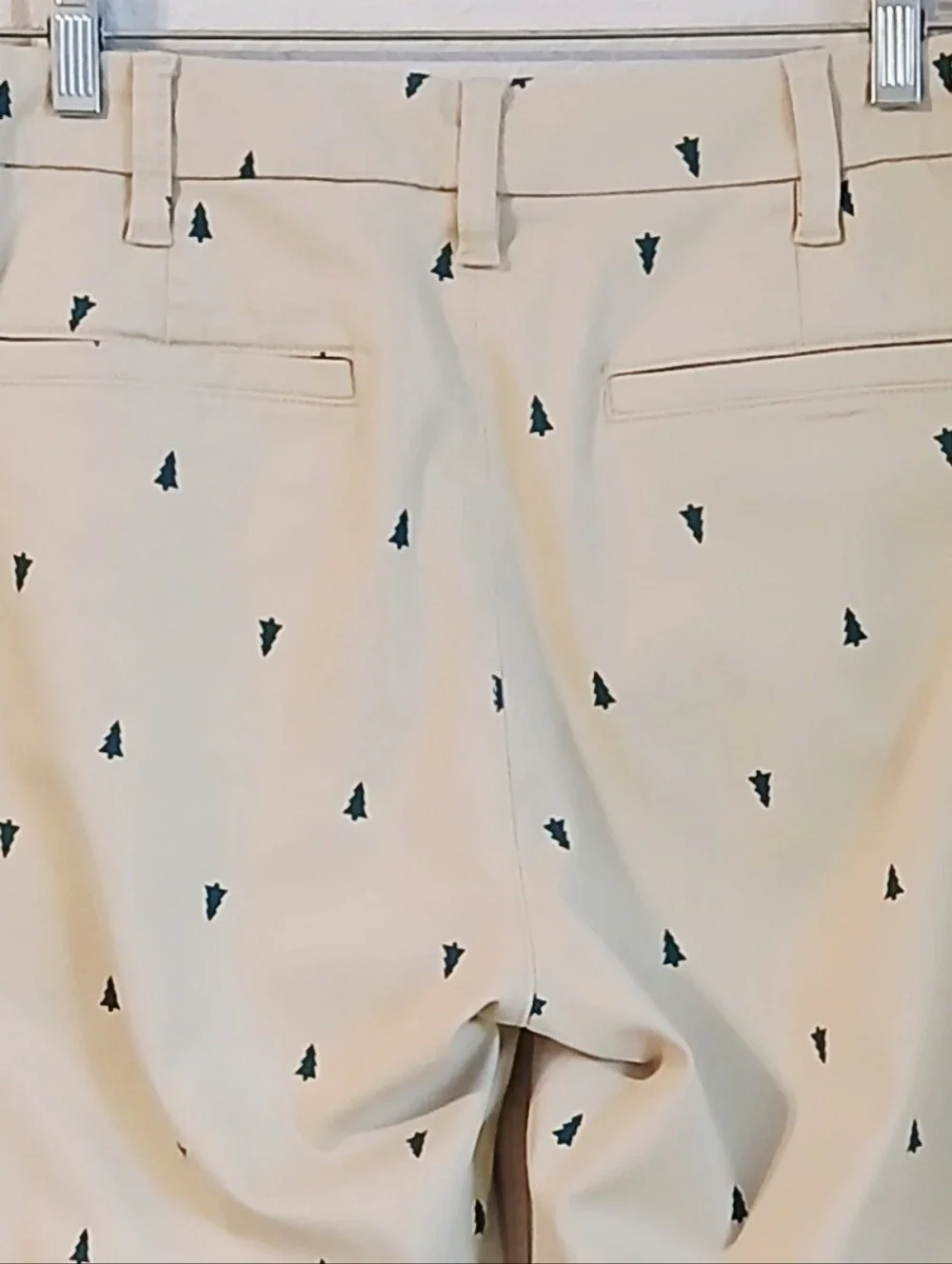 J. Crew Beige High -Rise  Girlfriend Khaki Size 6  Embroidered Pine Tree Detail
